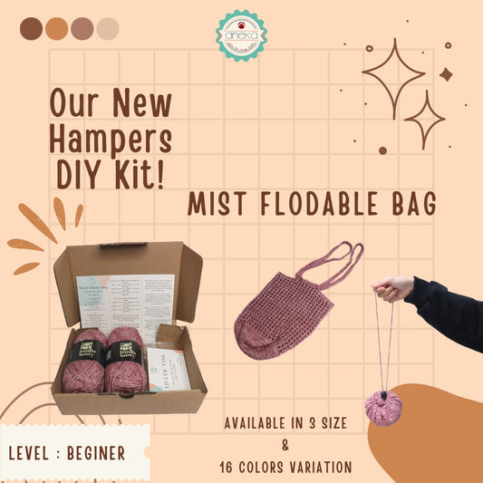 DIY Mist Flodable Bag Starter KIT / Paket Merajut Pemula Lengkap Panda Misty / Hampers DIY Tas Rajut
