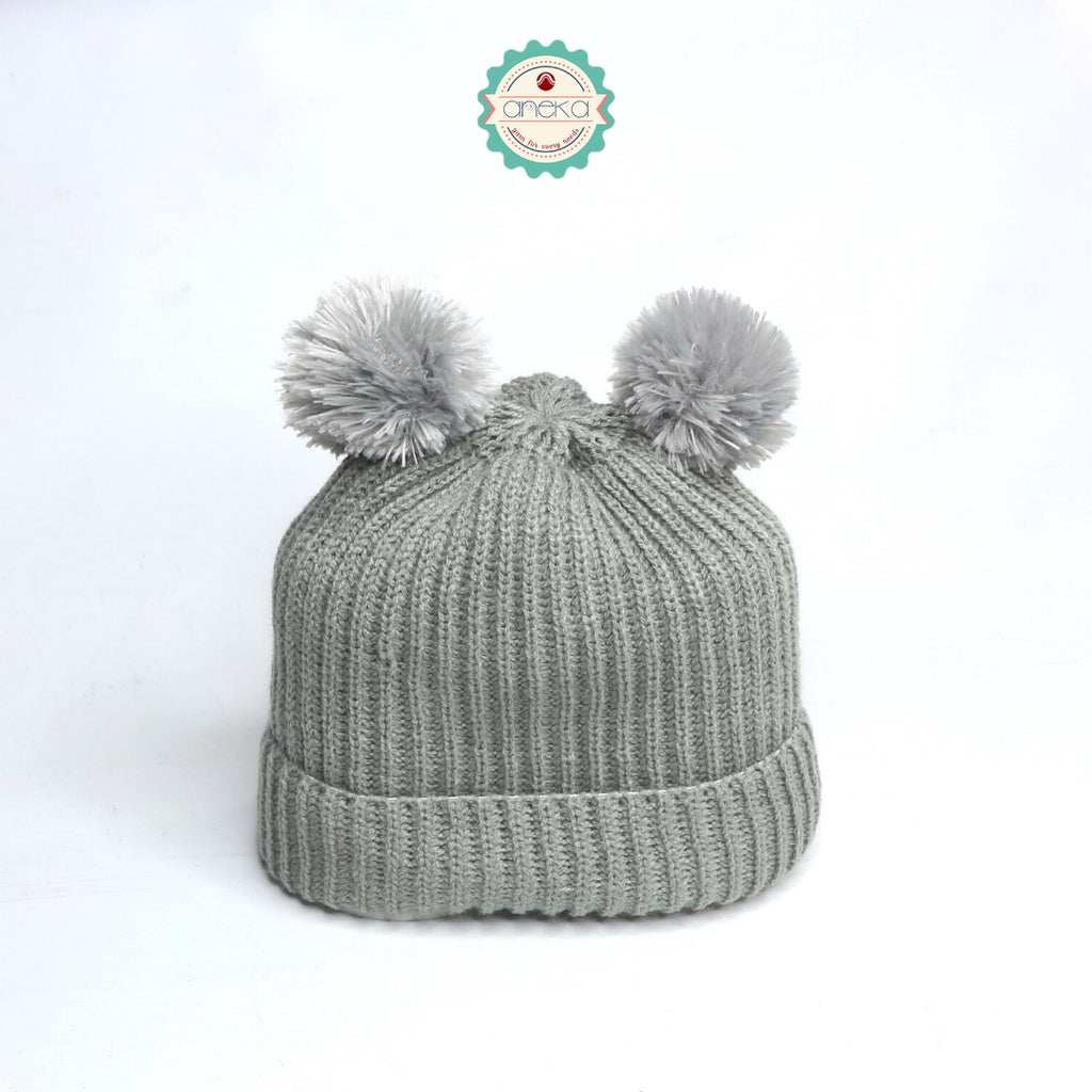 Kupluk Rajut Beanie Pom-Pom / Beanies Hat Pom-Pom