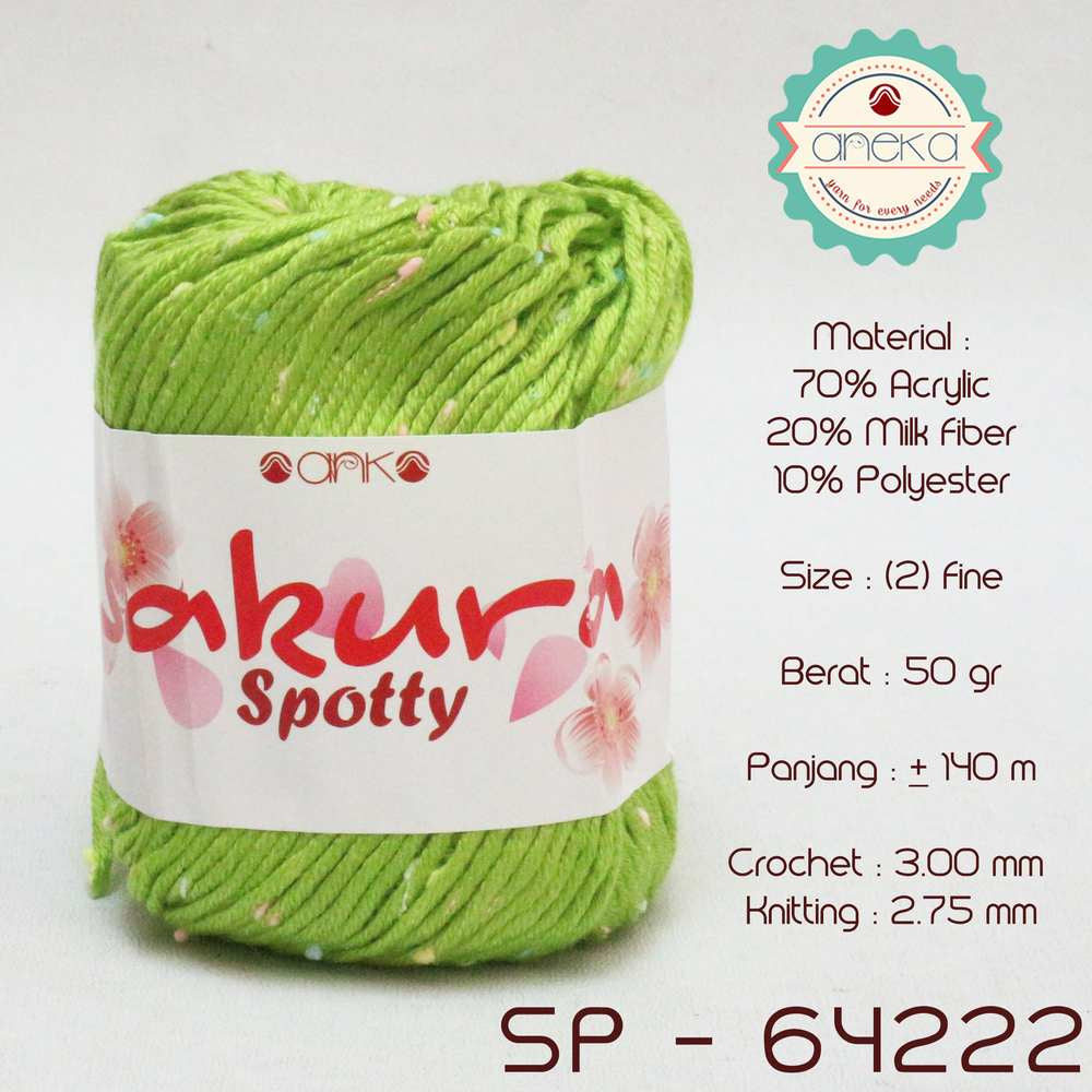 KATALOG - Benang Rajut Sakura Spotty Bintik Kuning