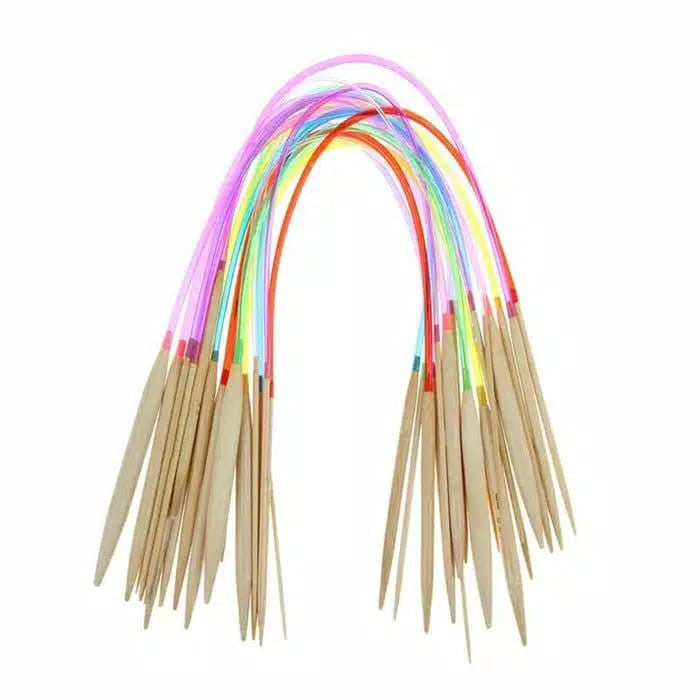 CIRCULAR - Breien (Alat Rajut) Knitting Bamboo Needles - 40, 60, 80, 100 cm SET