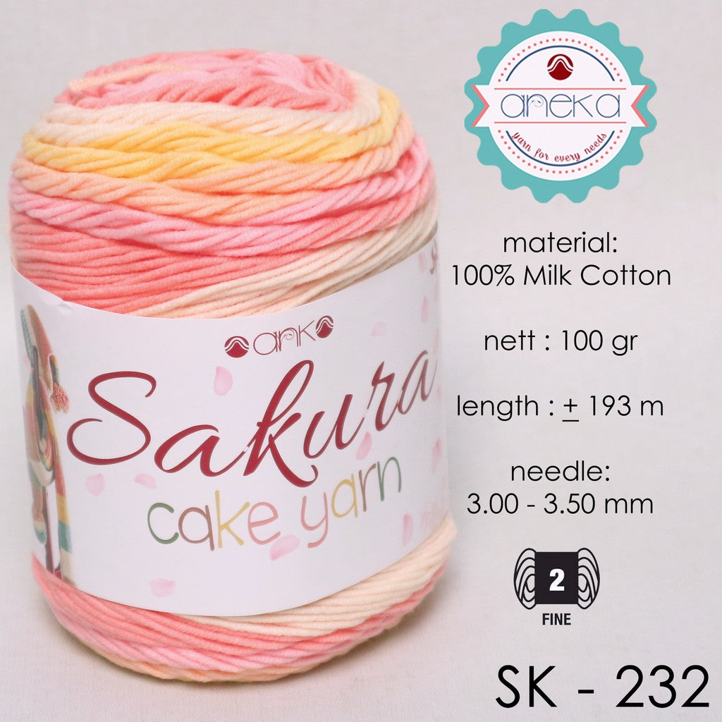 KATALOG - Benang Rajut Katun Susu Rainbow Sakura Cake Milk Cotton Yarn - 2