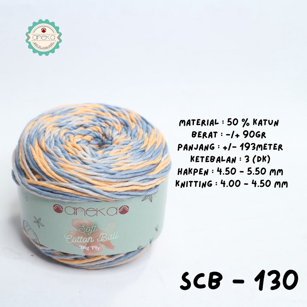 KATALOG - Benang Rajut Katun Bali Sembur Mix / Soft Cotton Big Ply Mambo