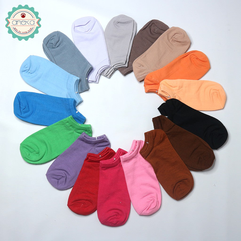 ANEKA - Kaos Kaki Polos Warna Pendek Mata Kaki