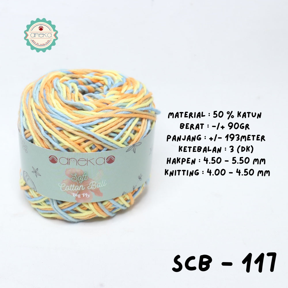 KATALOG - Benang Rajut Katun Bali Sembur Mix / Soft Cotton Big Ply Mambo