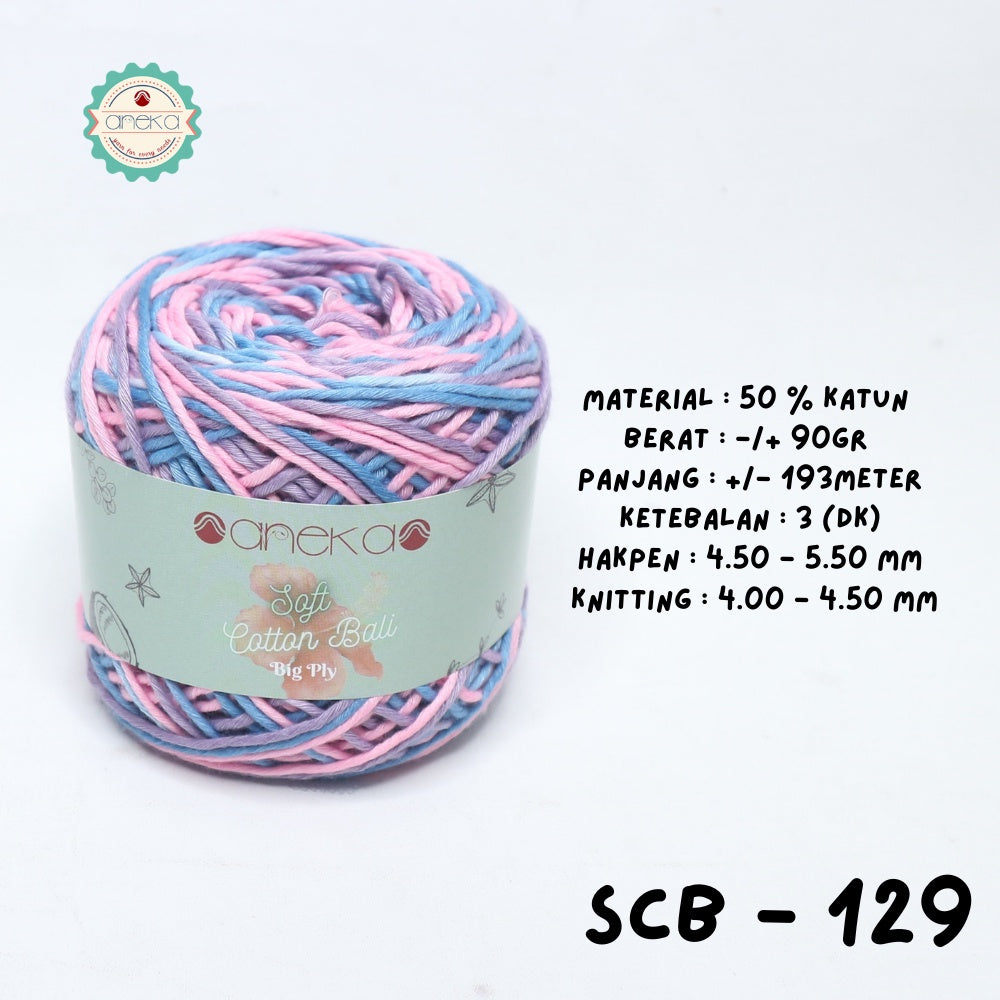 KATALOG - Benang Rajut Katun Bali Sembur Mix / Soft Cotton Big Ply Mambo