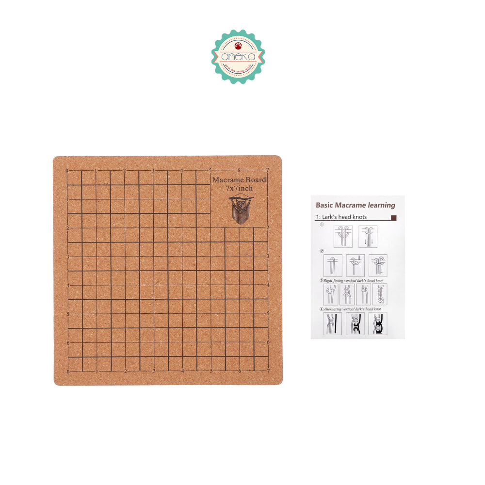 ANEKA - Papan Kerajinan Makrame Tali Menali / Macrame Board DIY Pins Kit / Knotting String / Double Sided Grid Board for Braiding