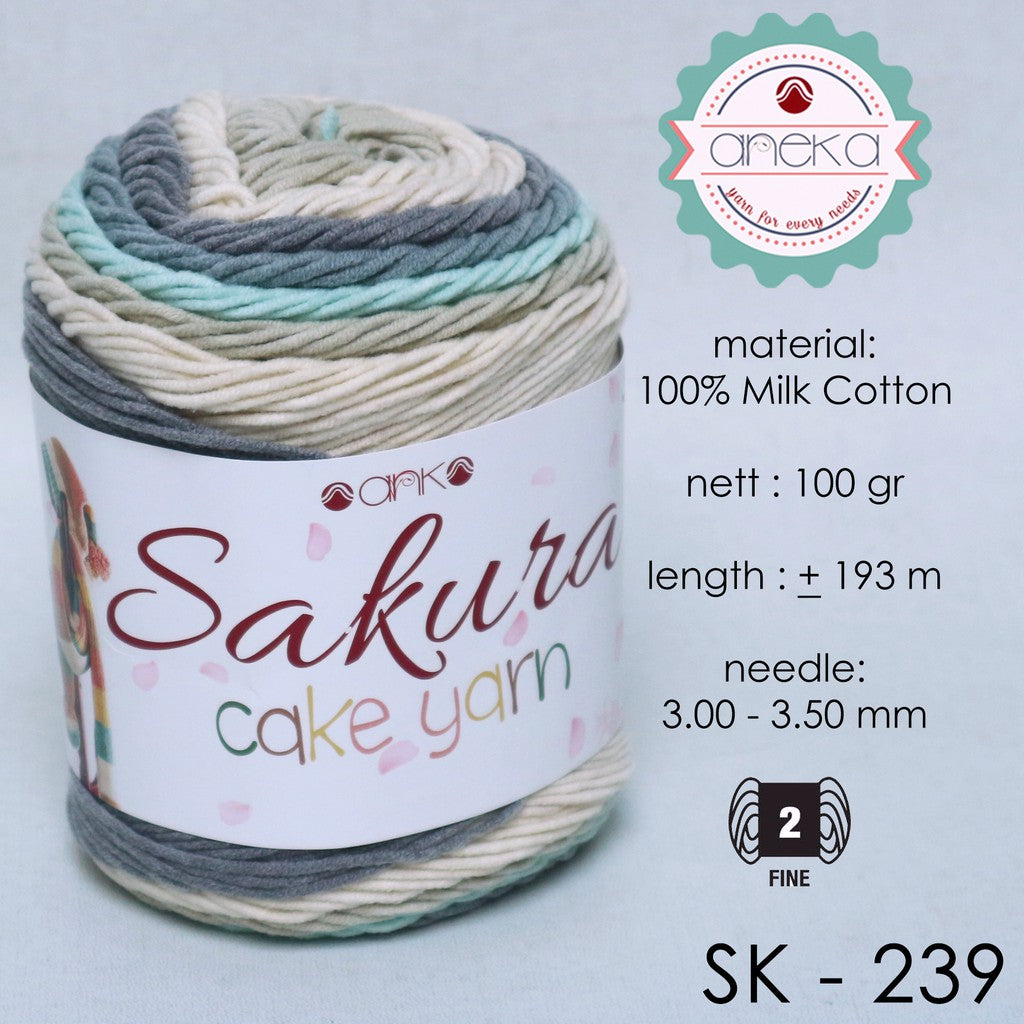 KATALOG - Benang Rajut Katun Susu Rainbow Sakura Cake Milk Cotton Yarn - 2
