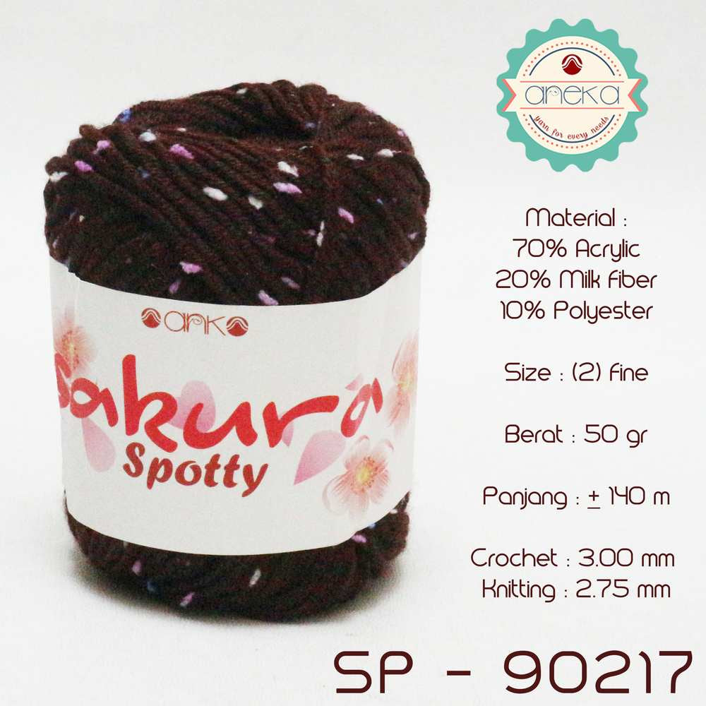 KATALOG - Benang Rajut Sakura Spotty Bintik Ungu