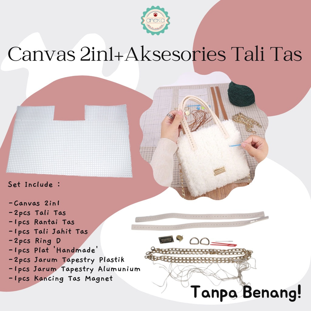 ANEKA - Canvas Plastic / Kanvas Plastik Bentuk Tas 2 IN 1