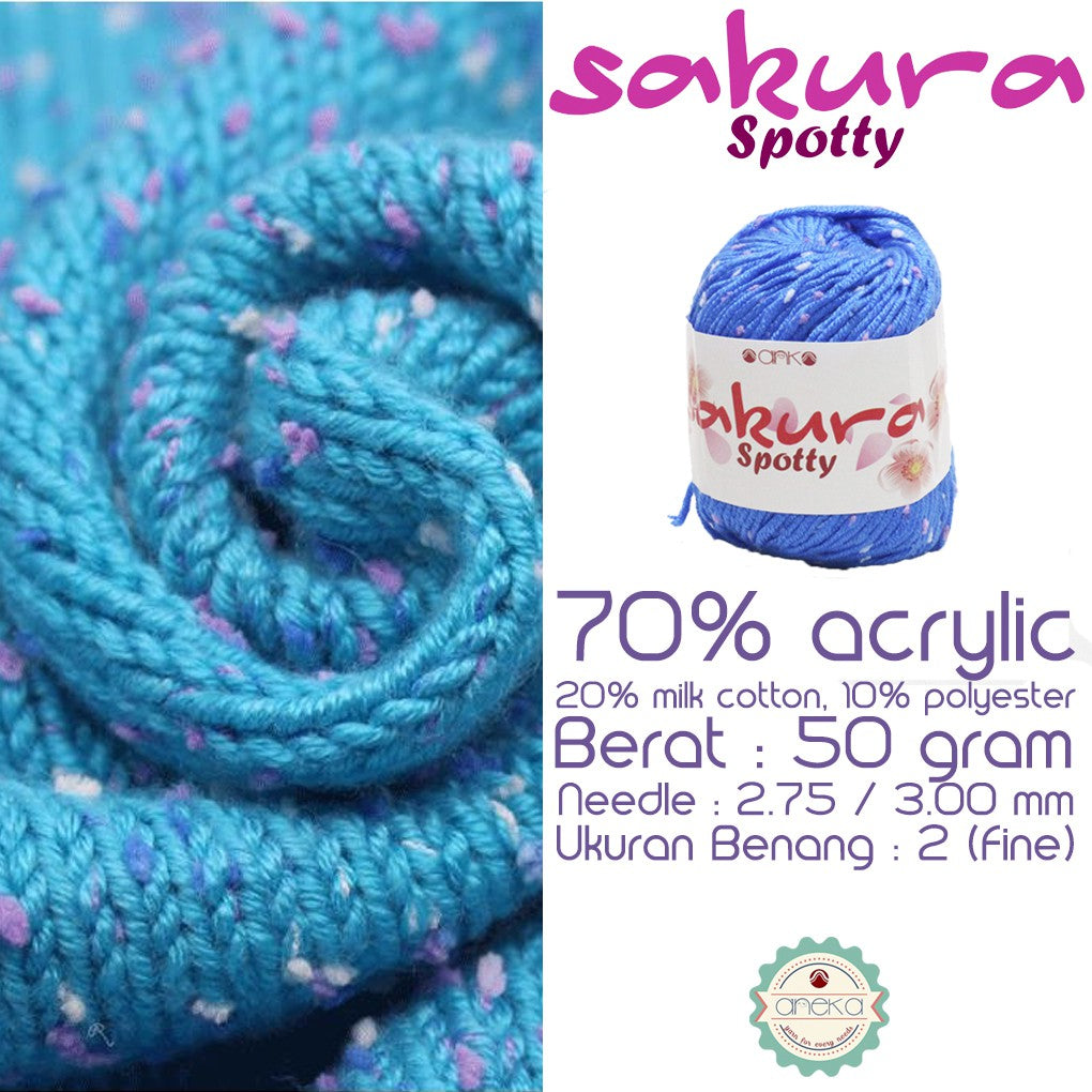 CATALOG - Purple Spotted Sakura Spotty Knitting Yarn
