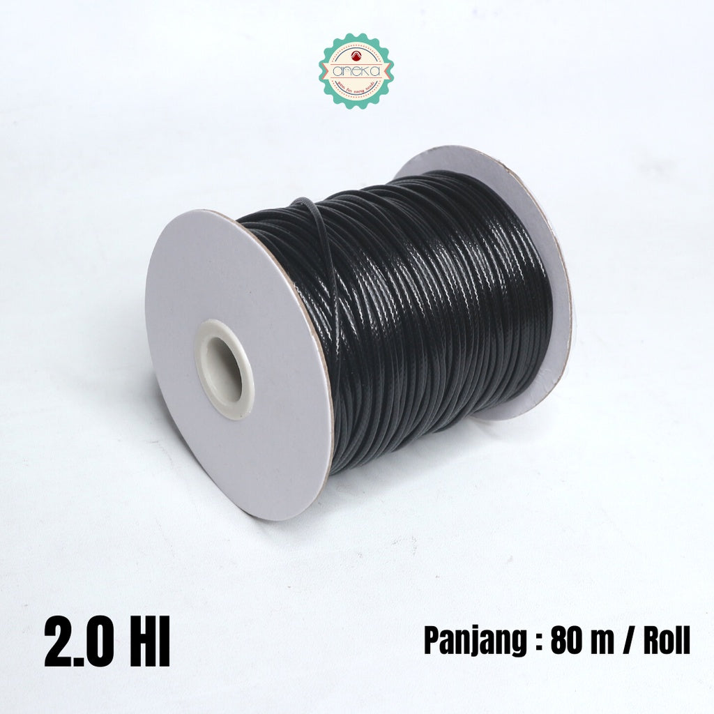 Tali Kulit Gelang Korea Wax Cord - Hitam