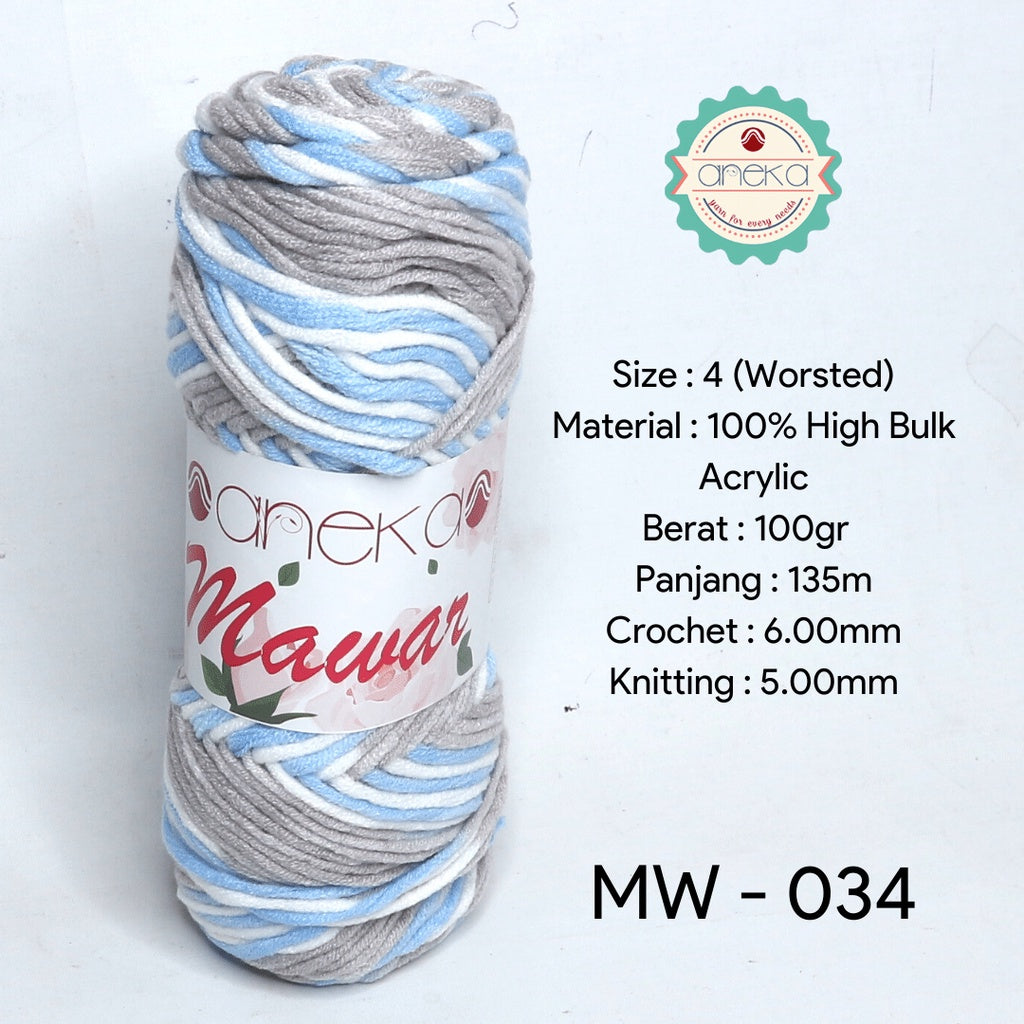 KATALOG - Benang Rajut Mawar / Soft Acrylic Yarn / 8 ply Milk Cotton Worsted / Katun Susu Sembur Mix PART 2