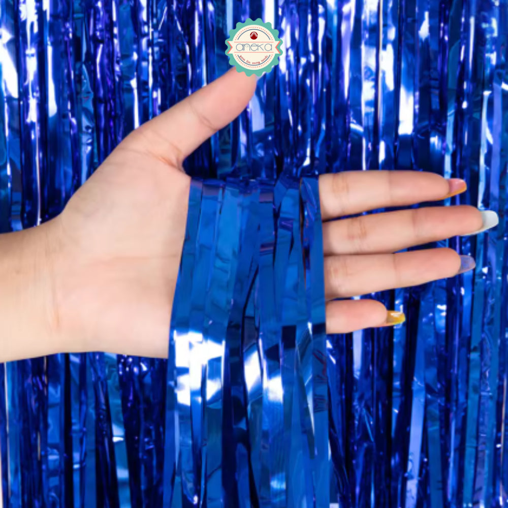 KATALOG - Tirai Metalik Foil Fringe Curtain / Party Backdrop / Background Rumbai Ulang Tahun