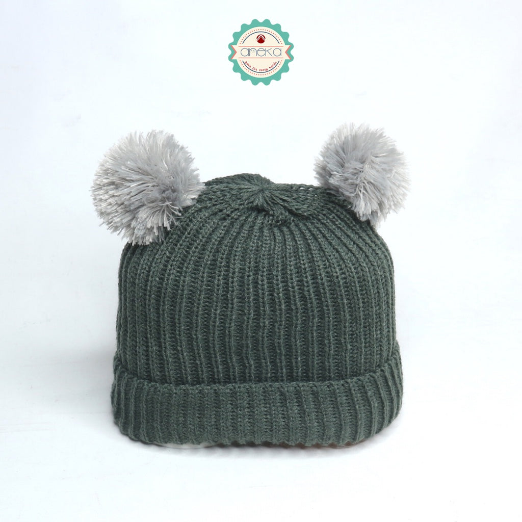 Kupluk Rajut Beanie Pom-Pom / Beanies Hat Pom-Pom