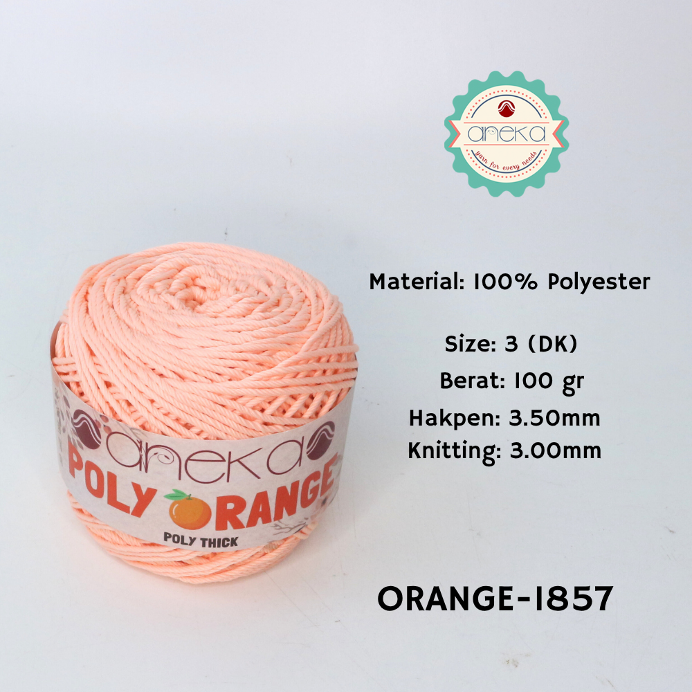 KATALOG - Benang Rajut Poly Orange / PolyThick / Polyester Crochet Knitting Yarn