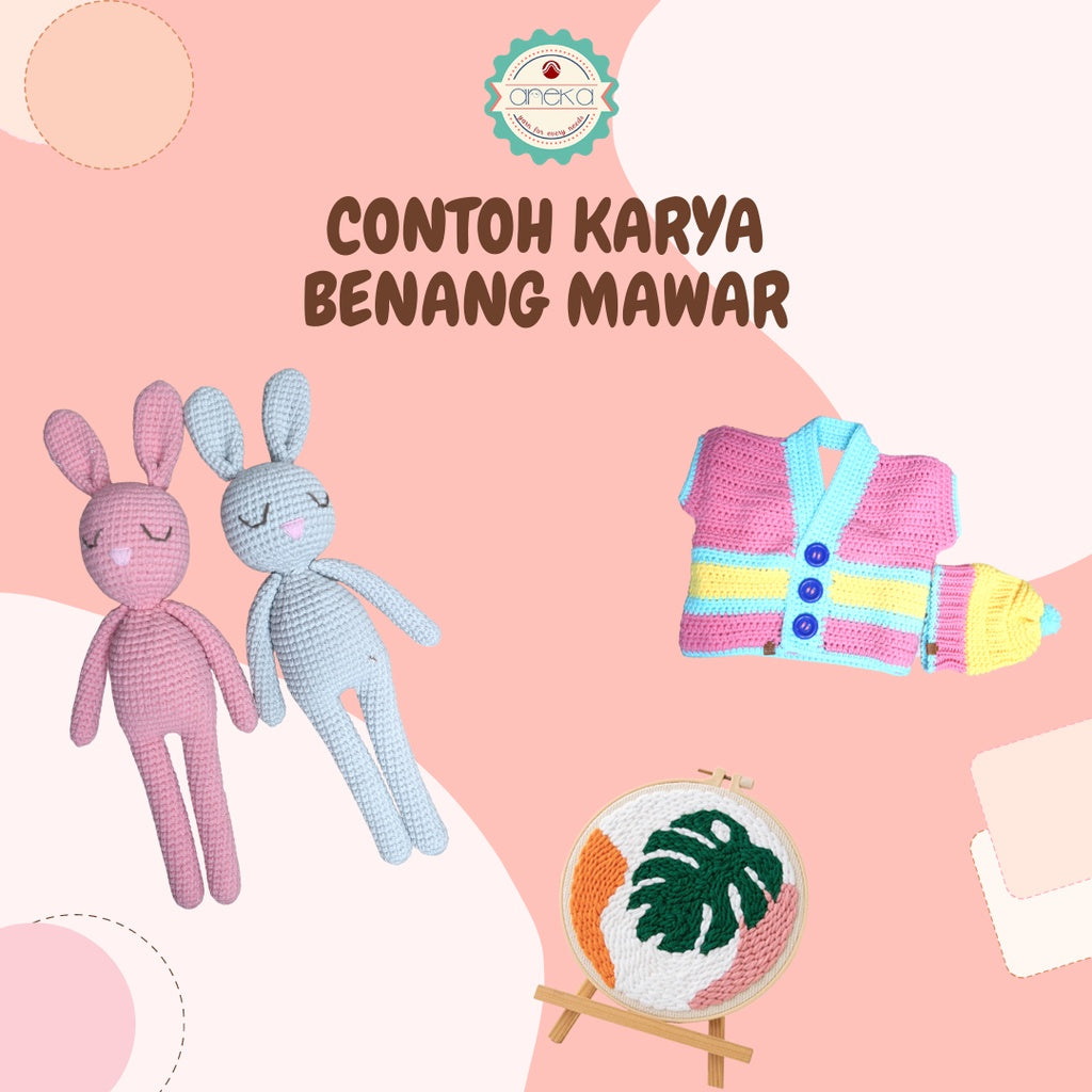 KATALOG - Benang Rajut Mawar / Soft Acrylic Yarn / 8 ply Milk Cotton Worsted / Katun Susu PART 1