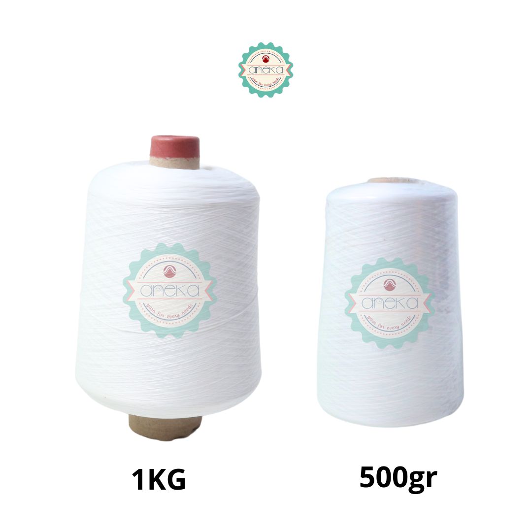 ANEKA - Benang Obras Polyester Putih dan Hitam 1KG & 500gr