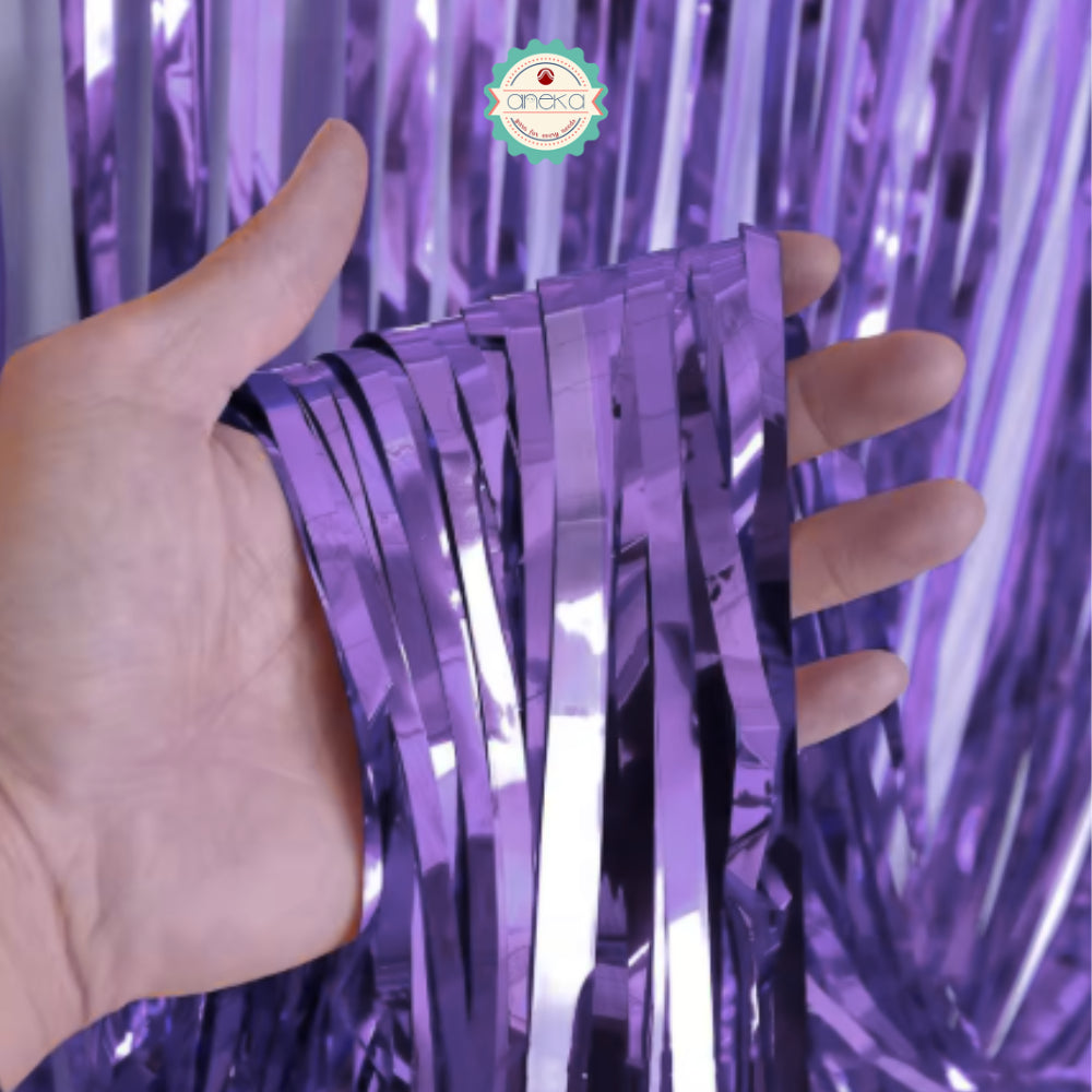 KATALOG - Tirai Metalik Foil Fringe Curtain / Party Backdrop / Background Rumbai Ulang Tahun