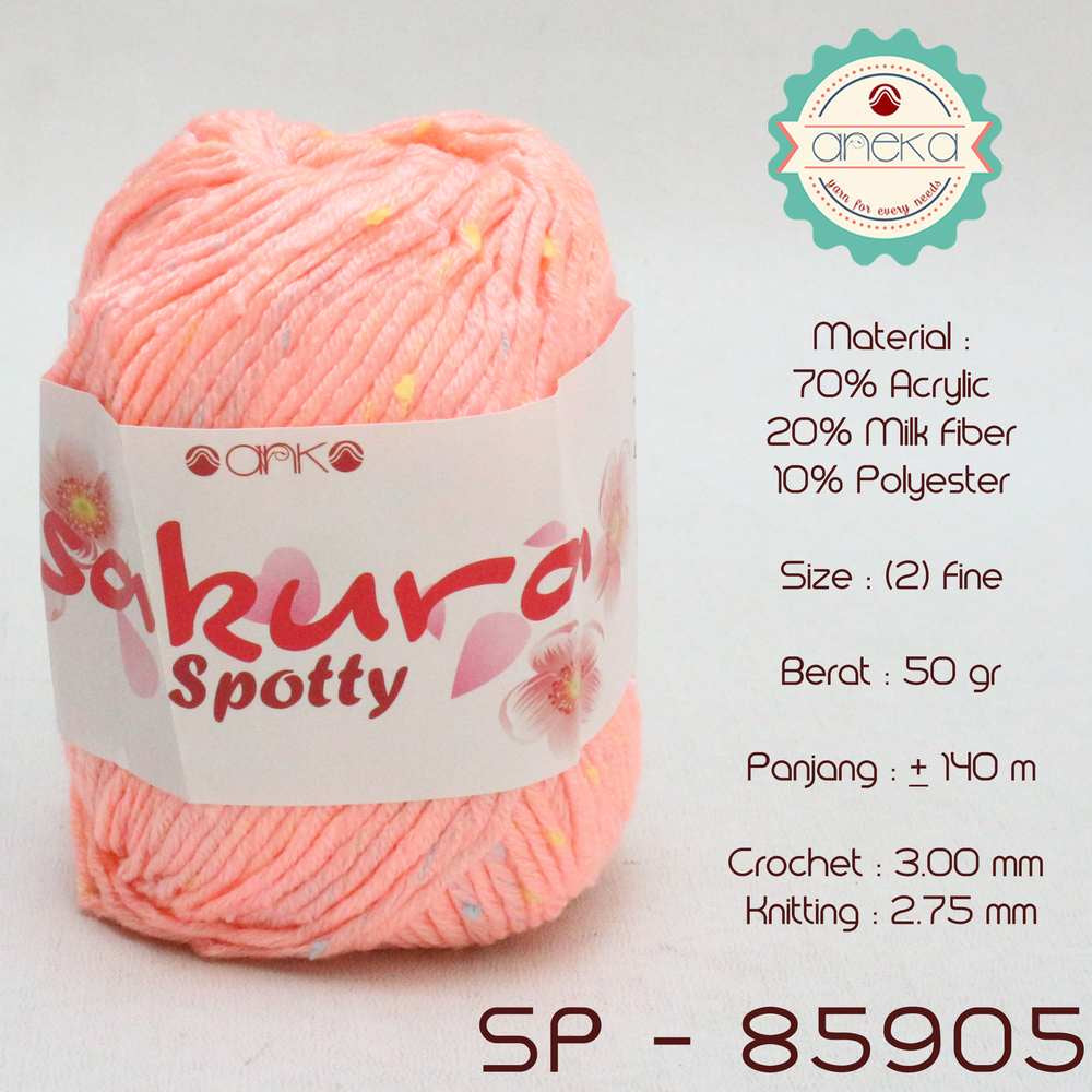 KATALOG - Benang Rajut Sakura Spotty Bintik Kuning