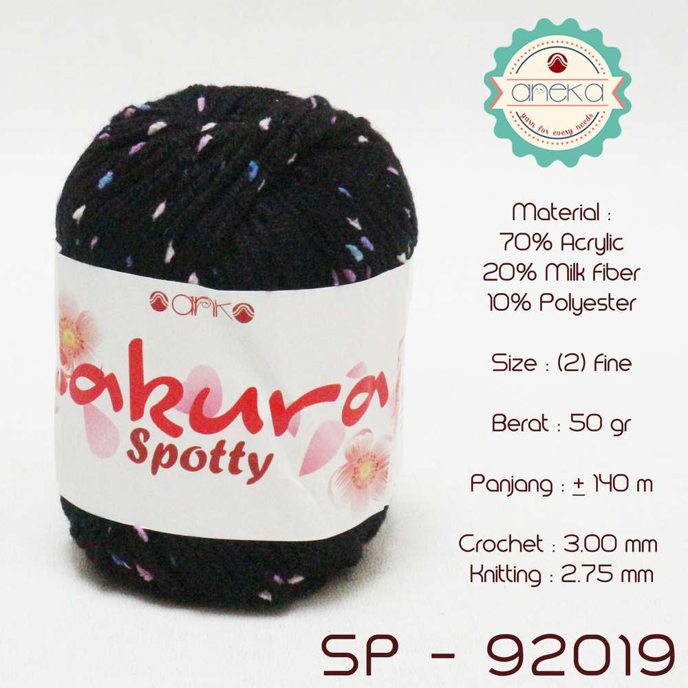 KATALOG - Benang Rajut Sakura Spotty Bintik Ungu