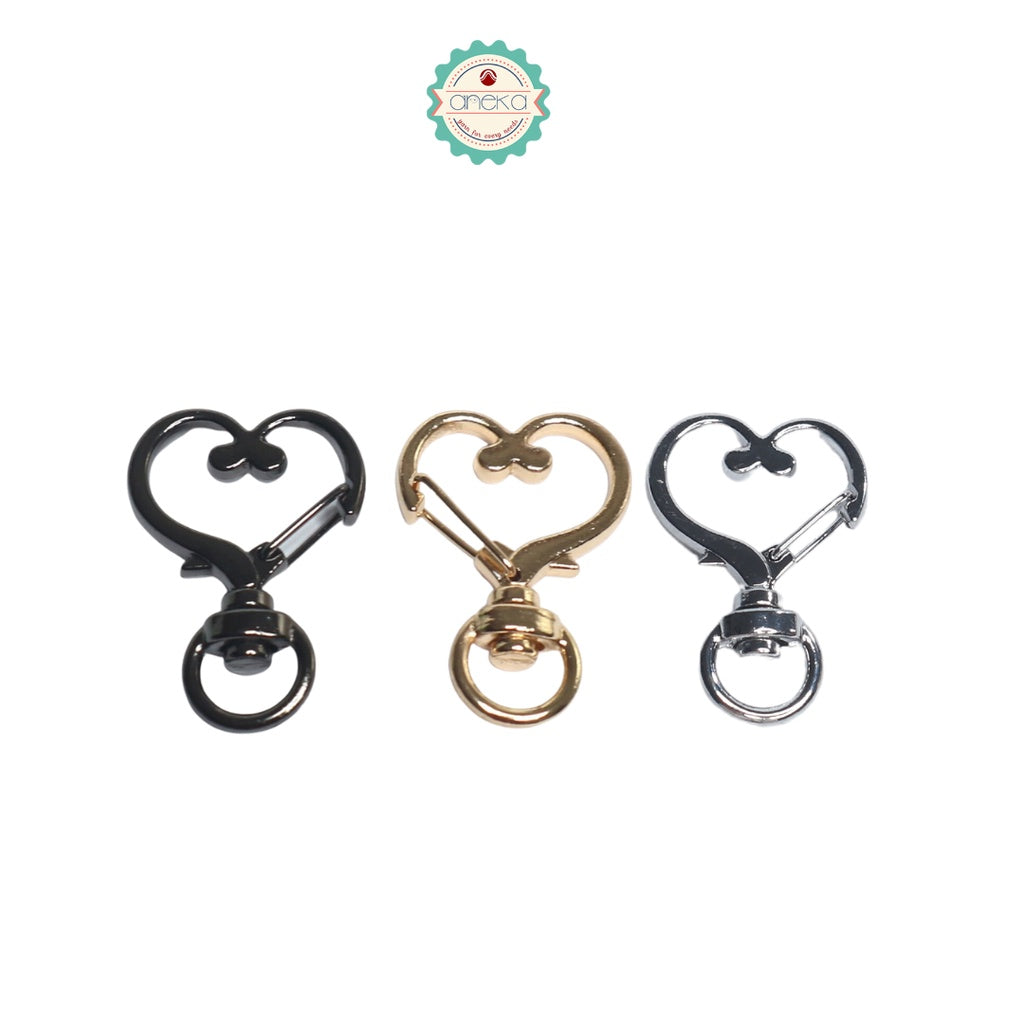 ANEKA - Kait Tas Bentuk Hati / Bintang / Hook Keychain Love Star Premium / Gantungan Kunci