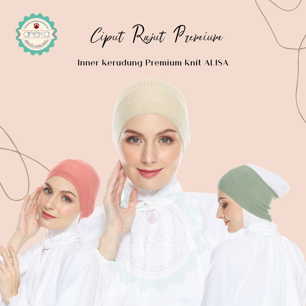 KATALOG - Ciput Rajut Polos / Bandana Rajut / Inner Kerudung Premium Knit ALISA - 1