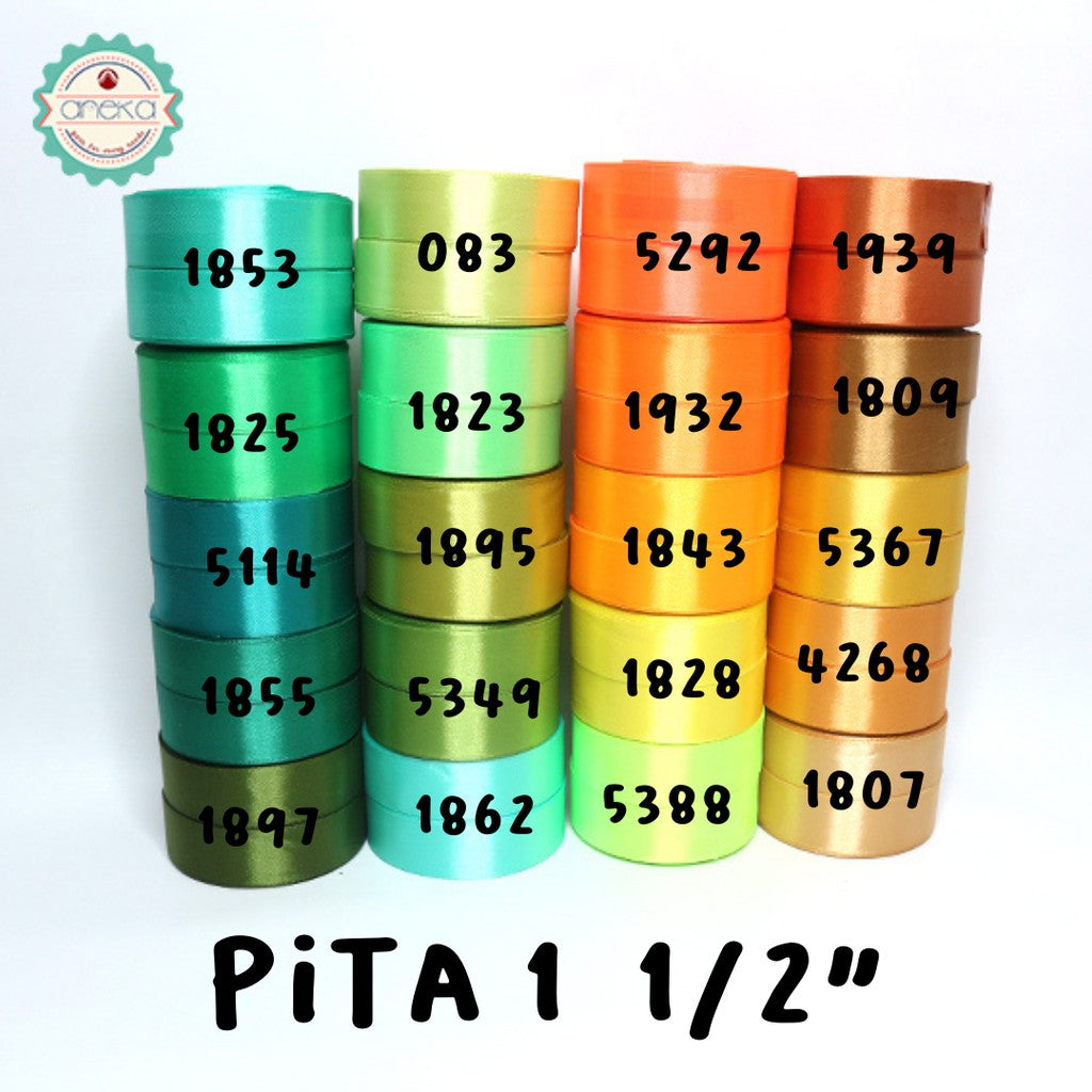 Satin Ribbon / Satin Silk Ribbon 1 1/2" - 4 cm - PER ROLL (25yards/roll)