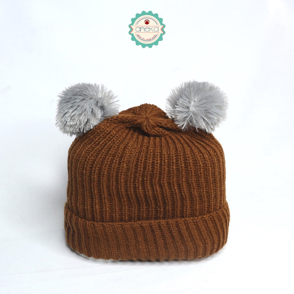 Kupluk Rajut Beanie Pom-Pom / Beanies Hat Pom-Pom