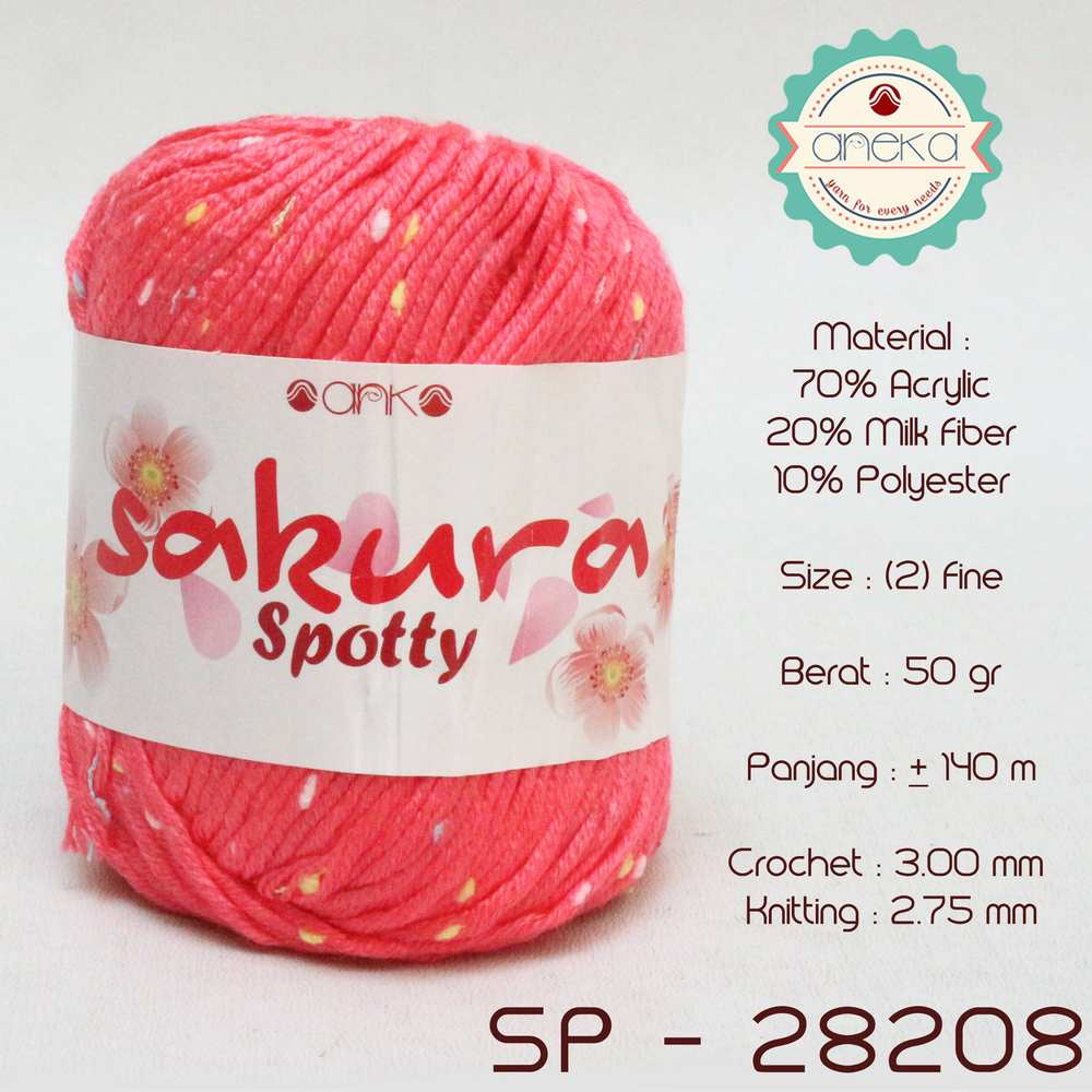 KATALOG - Benang Rajut Sakura Spotty Bintik Kuning
