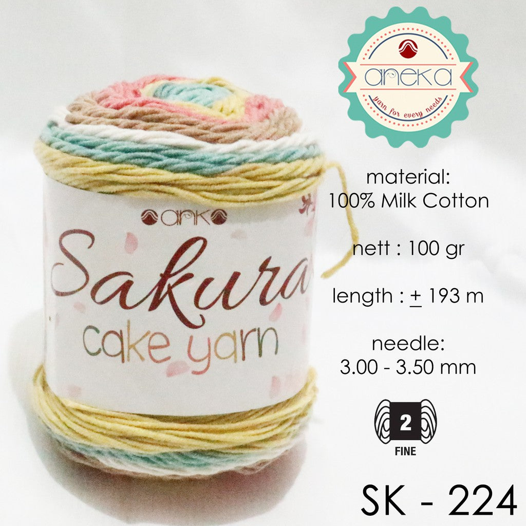 KATALOG - Benang Rajut Katun Susu Rainbow Sakura Cake Milk Cotton Yarn