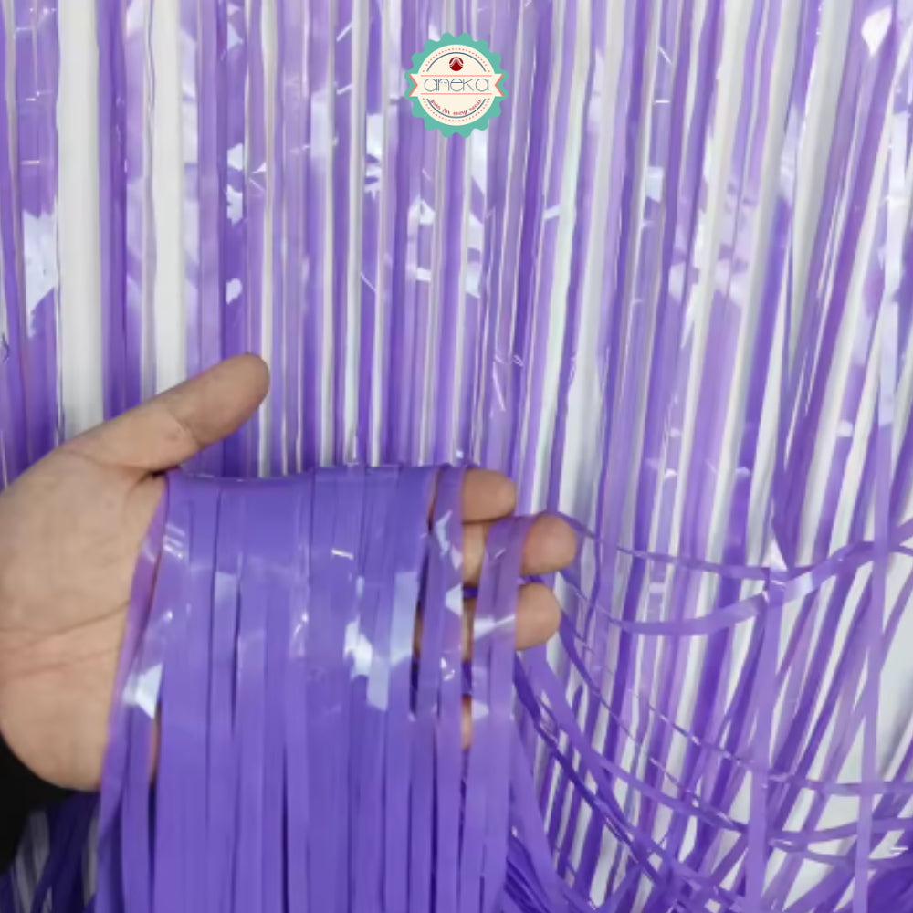KATALOG - Tirai Metalik Foil Fringe Curtain / Party Backdrop / Background Rumbai Ulang Tahun