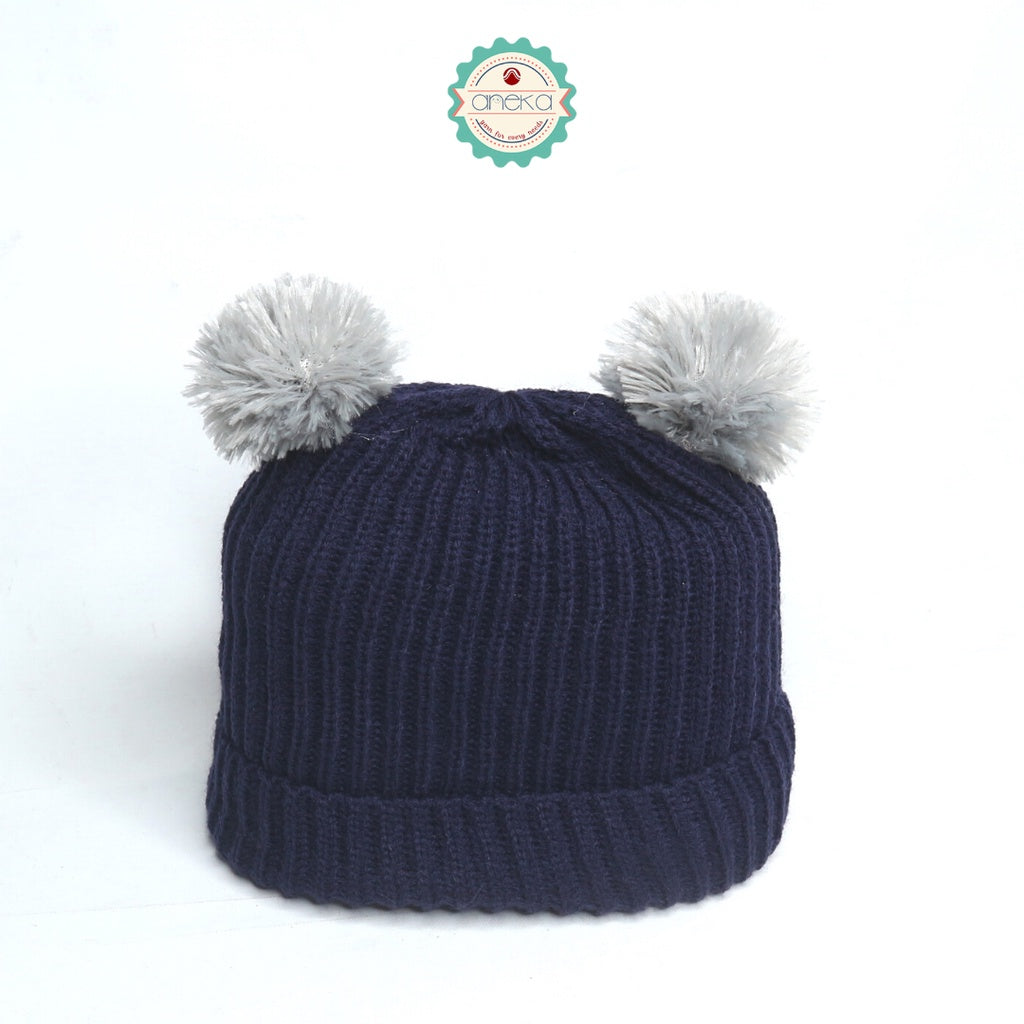 Kupluk Rajut Beanie Pom-Pom / Beanies Hat Pom-Pom