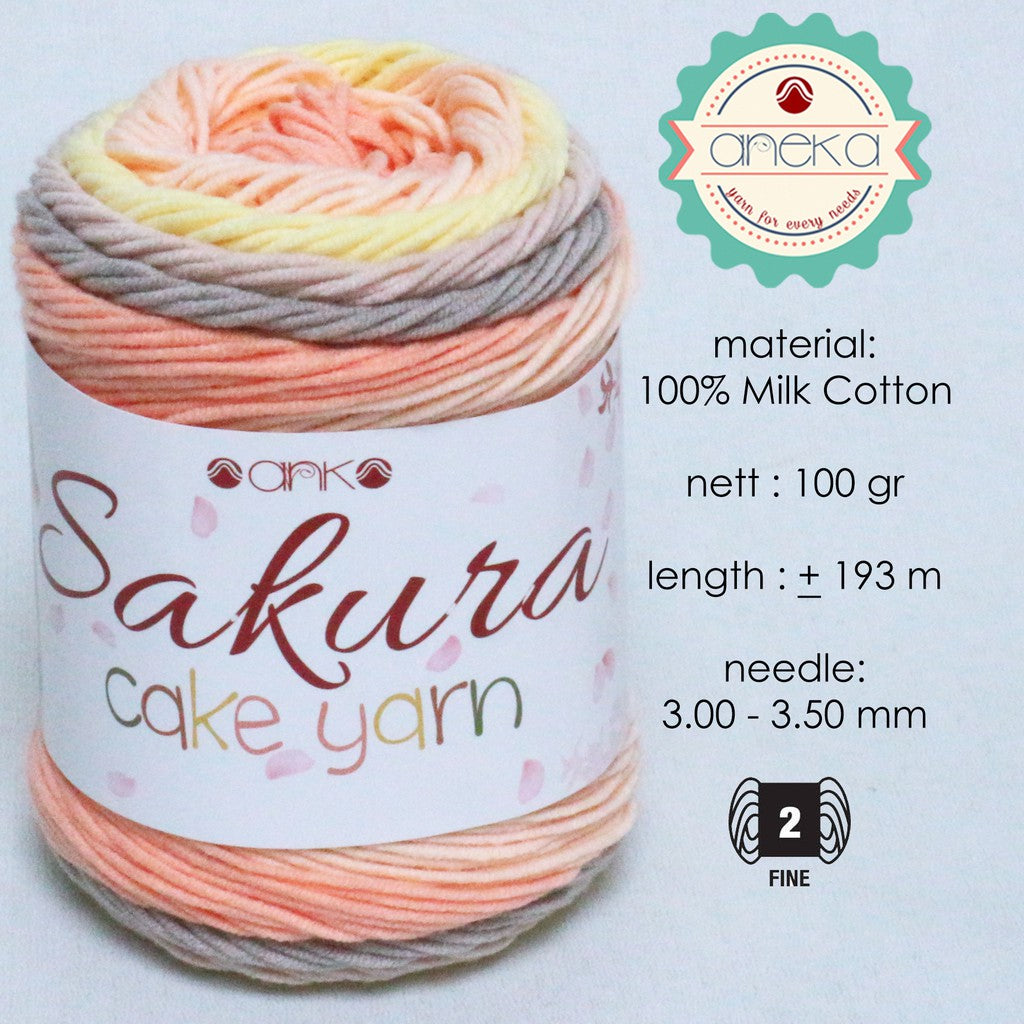 KATALOG - Benang Rajut Katun Susu Rainbow Sakura Cake Milk Cotton Yarn - 2