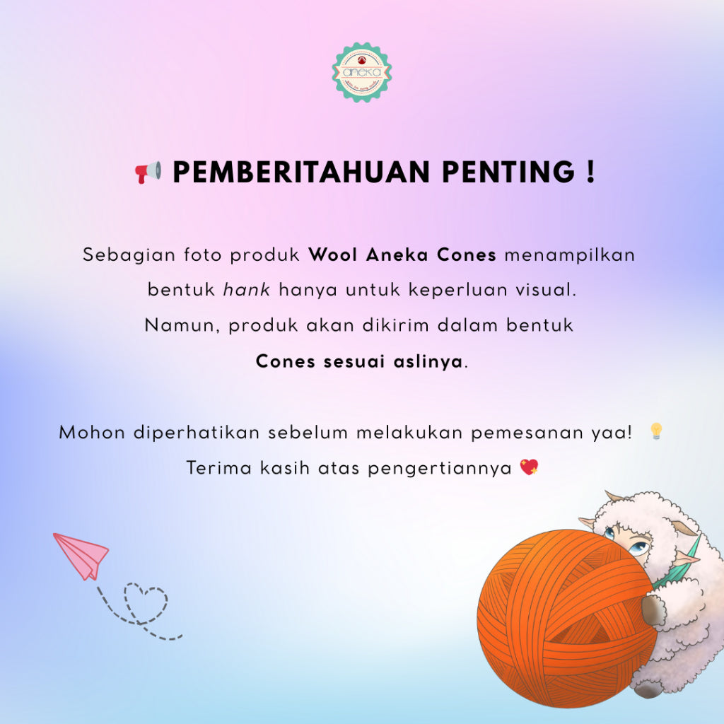 KATALOG - Benang Rajut Wool Aneka Cones / Wol / Siet Yarn / Tufting Rug / Karpet - Part 1
