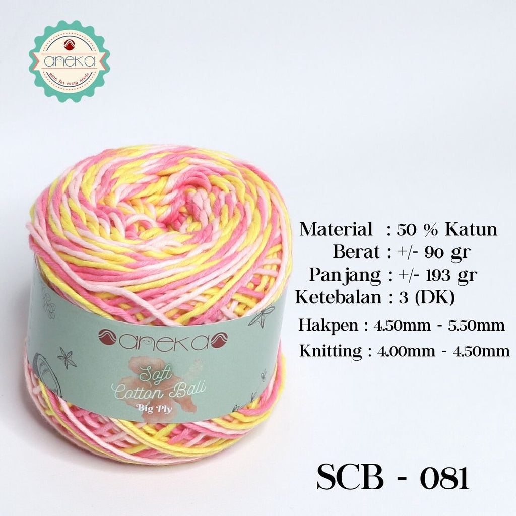 KATALOG - Benang Rajut Katun Bali Sembur Mix / Soft Cotton Big Ply Mambo