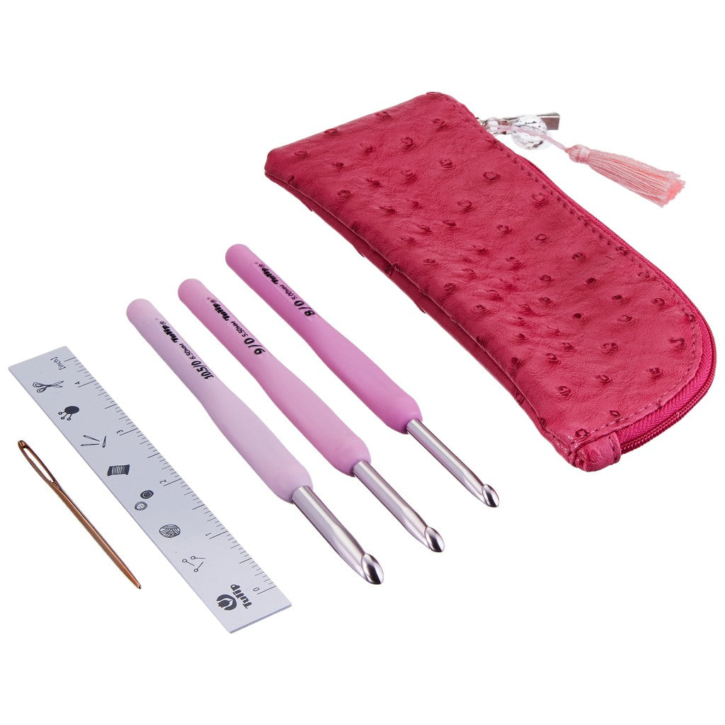 TULIP - Hakpen (Alat/Jarum Rajut) Tulip ETIMO Pink - Silver / ETIMO Rose Crochet Hooks - SET isi 3 pc