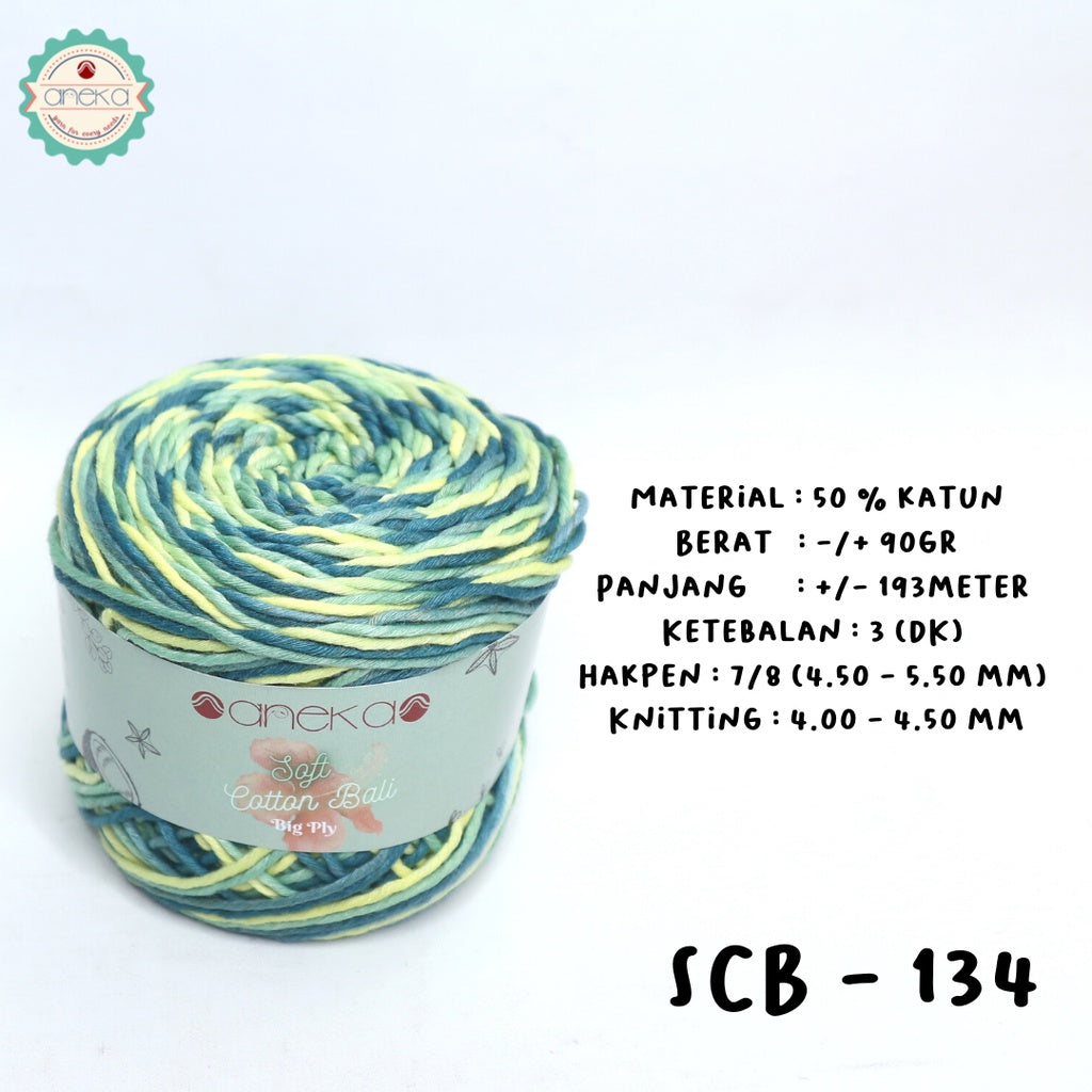 KATALOG - Benang Rajut Katun Bali Sembur Mix / Soft Cotton Big Ply Mambo