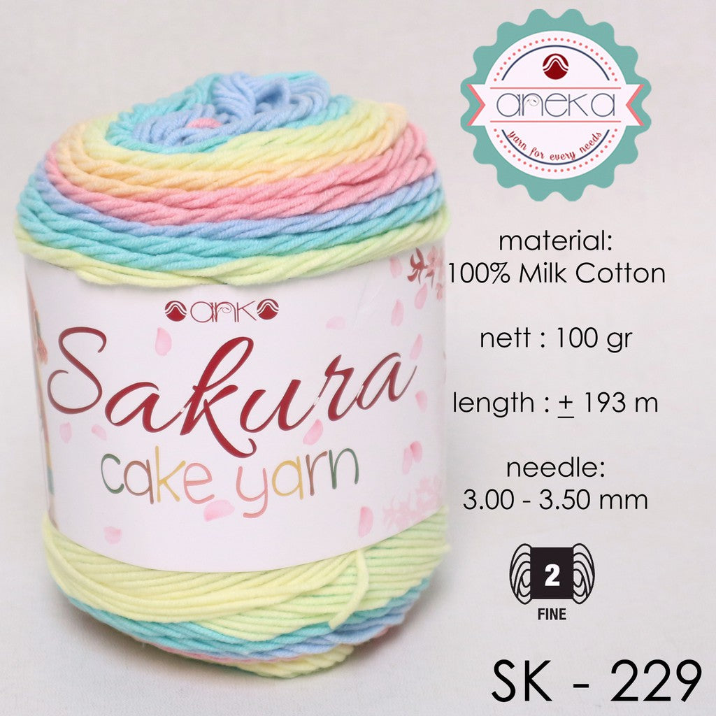 KATALOG - Benang Rajut Katun Susu Rainbow Sakura Cake Milk Cotton Yarn - 2