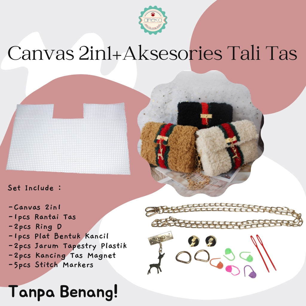 ANEKA - Canvas Plastic / Kanvas Plastik Bentuk Tas 2 IN 1