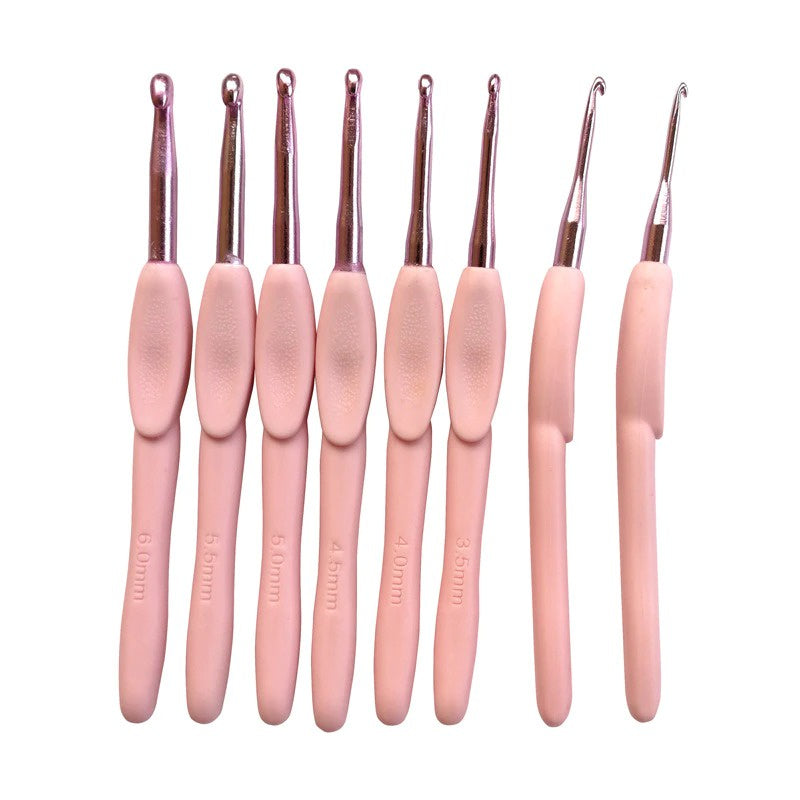 ANEKA - Hakpen / Alat Rajut Crochet Hook Pink Ergonomic Set