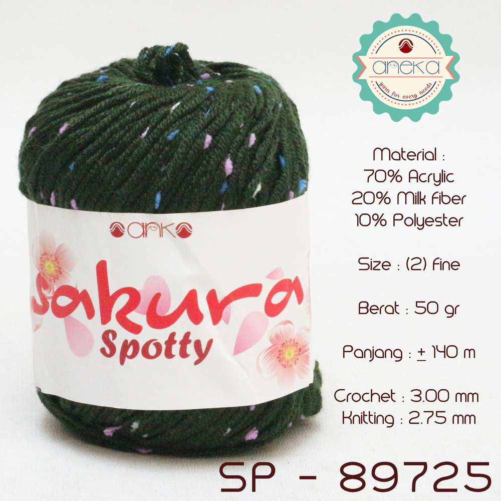 KATALOG - Benang Rajut Sakura Spotty Bintik Ungu