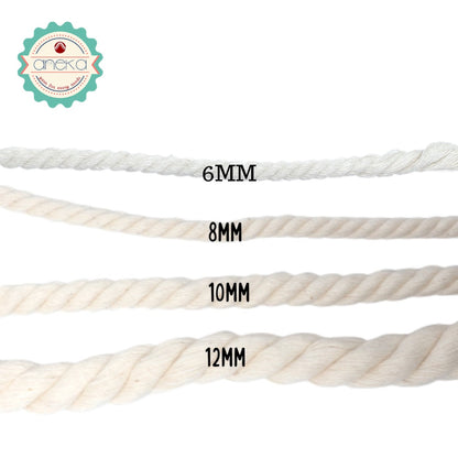 Benang Tali macrame makrame Grade A super katun cotton rope 6, 8, 10, 12 mm 1KG 500GR