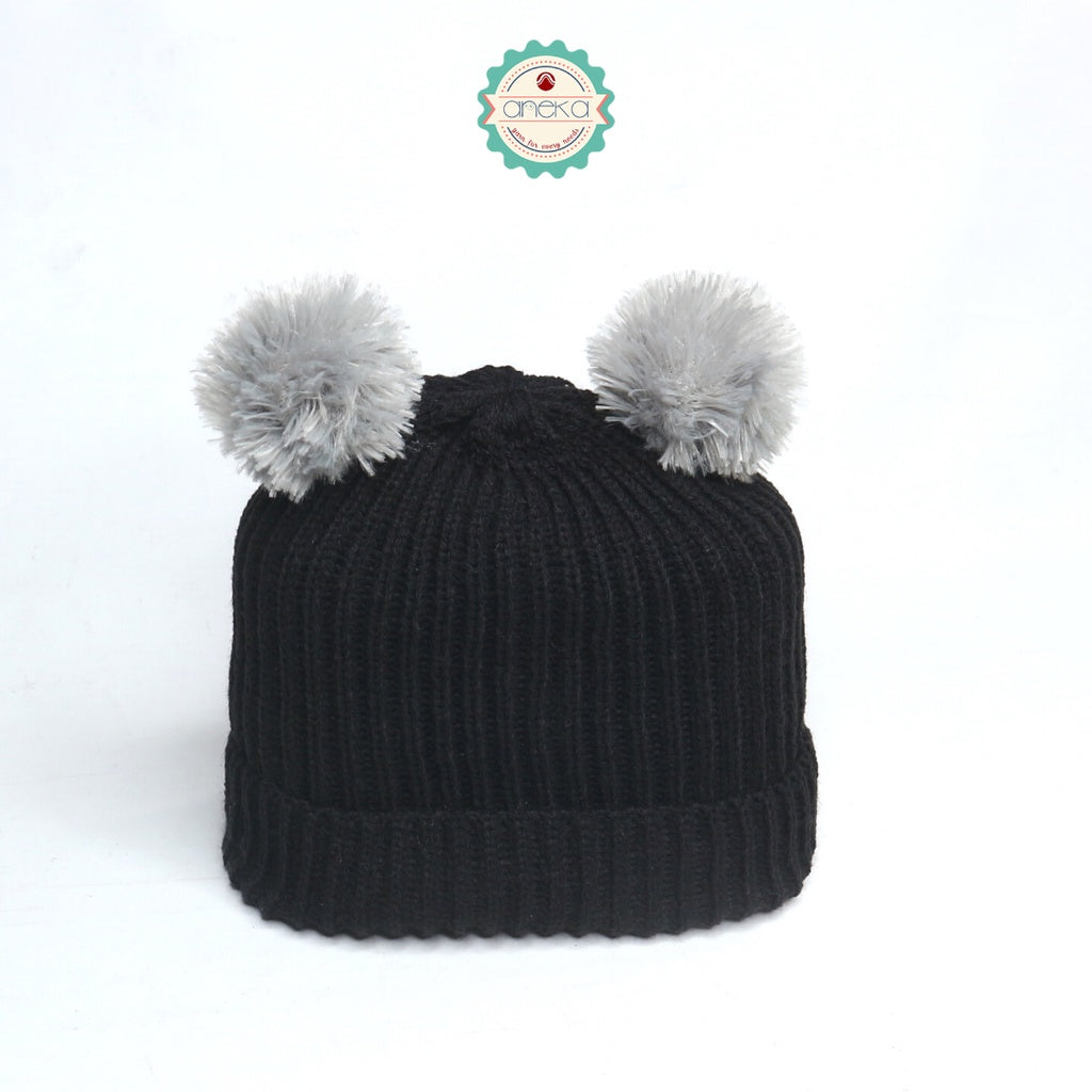 Kupluk Rajut Beanie Pom-Pom / Beanies Hat Pom-Pom