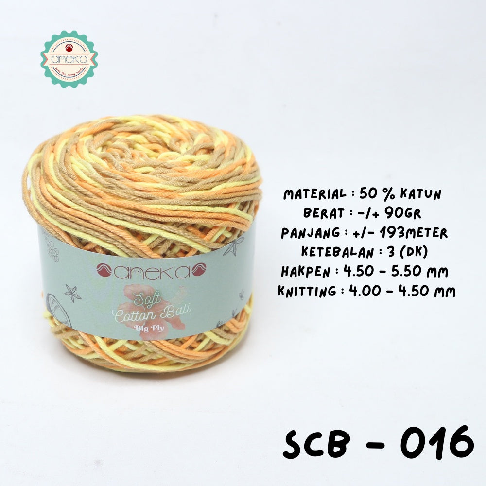 KATALOG - Benang Rajut Katun Bali Sembur Mix / Soft Cotton Big Ply Mambo
