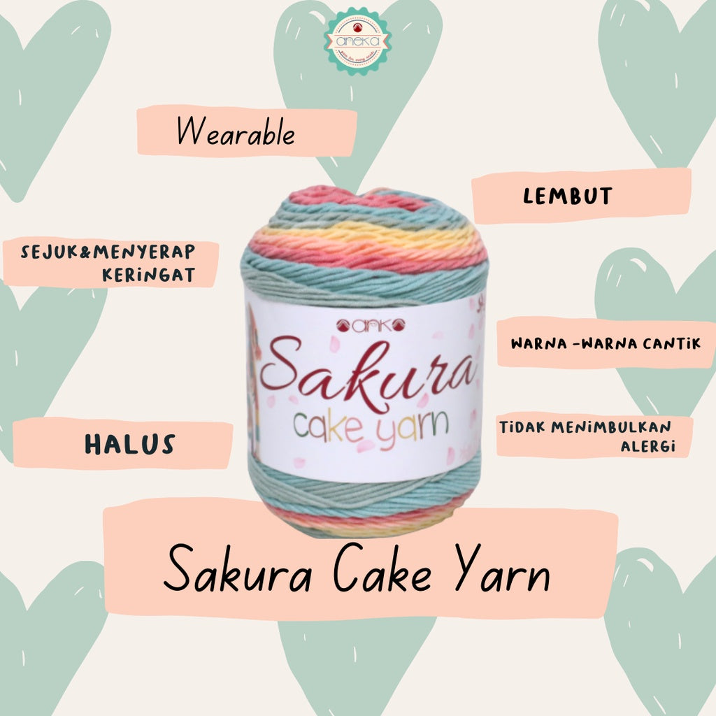 KATALOG - Benang Rajut Katun Susu Rainbow Sakura Cake Milk Cotton Yarn