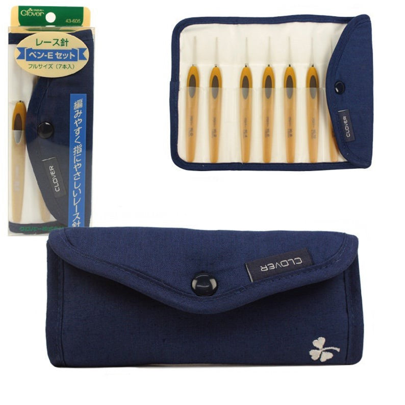 CLOVER - Hakpen / Jarum Rajut Clover Soft Touch Steel / Lace - set