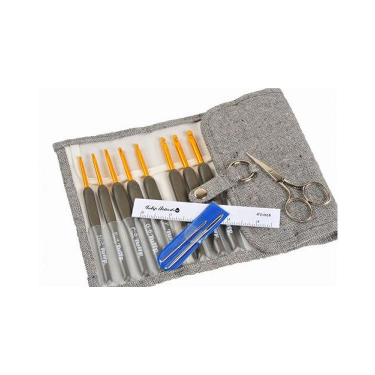Hakpen (Alat/Jarum Rajut) Tulip ETIMO ABU - Gold / ETIMO Gray Crochet Hooks - GUNTING SILVER SET