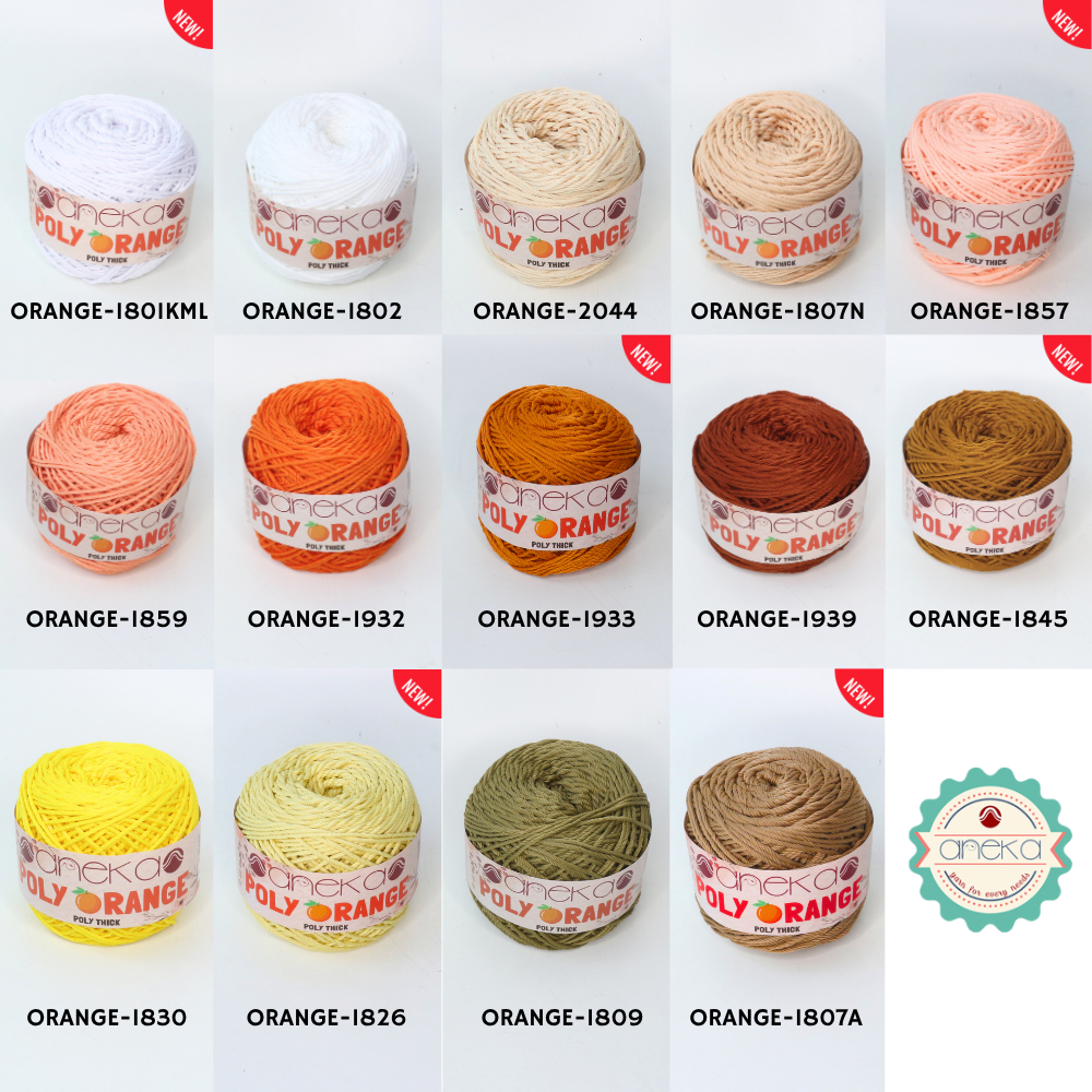 KATALOG - Benang Rajut Poly Orange / PolyThick / Polyester Crochet Knitting Yarn