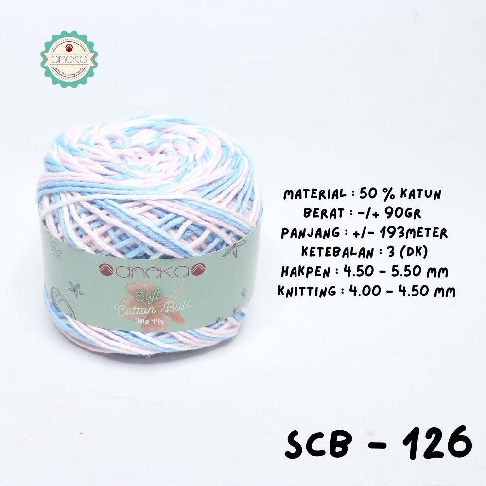 KATALOG - Benang Rajut Katun Bali Sembur Mix / Soft Cotton Big Ply Mambo
