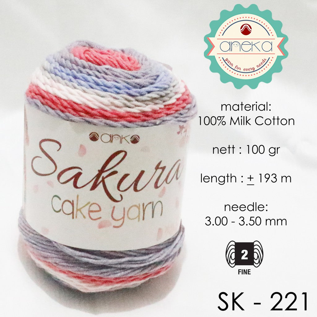 KATALOG - Benang Rajut Katun Susu Rainbow Sakura Cake Milk Cotton Yarn
